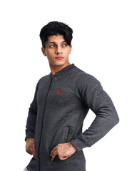 Stylish - Grey Mock Neck Zipper