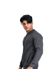 Stylish - Grey Mock Neck Zipper