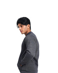 Stylish - Grey Mock Neck Zipper