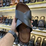 Cross Strap Slides - Black