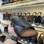 Cross Strap Slides - Black - Image 2