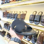 Cut-Out Suede Slides - Black - Image 2