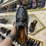 Damier Pattern Loafer - Black