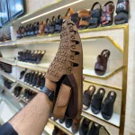 Mesh Suede Sandal - Light Brown - Image 2