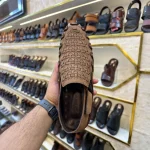 Mesh Suede Sandal - Light Brown