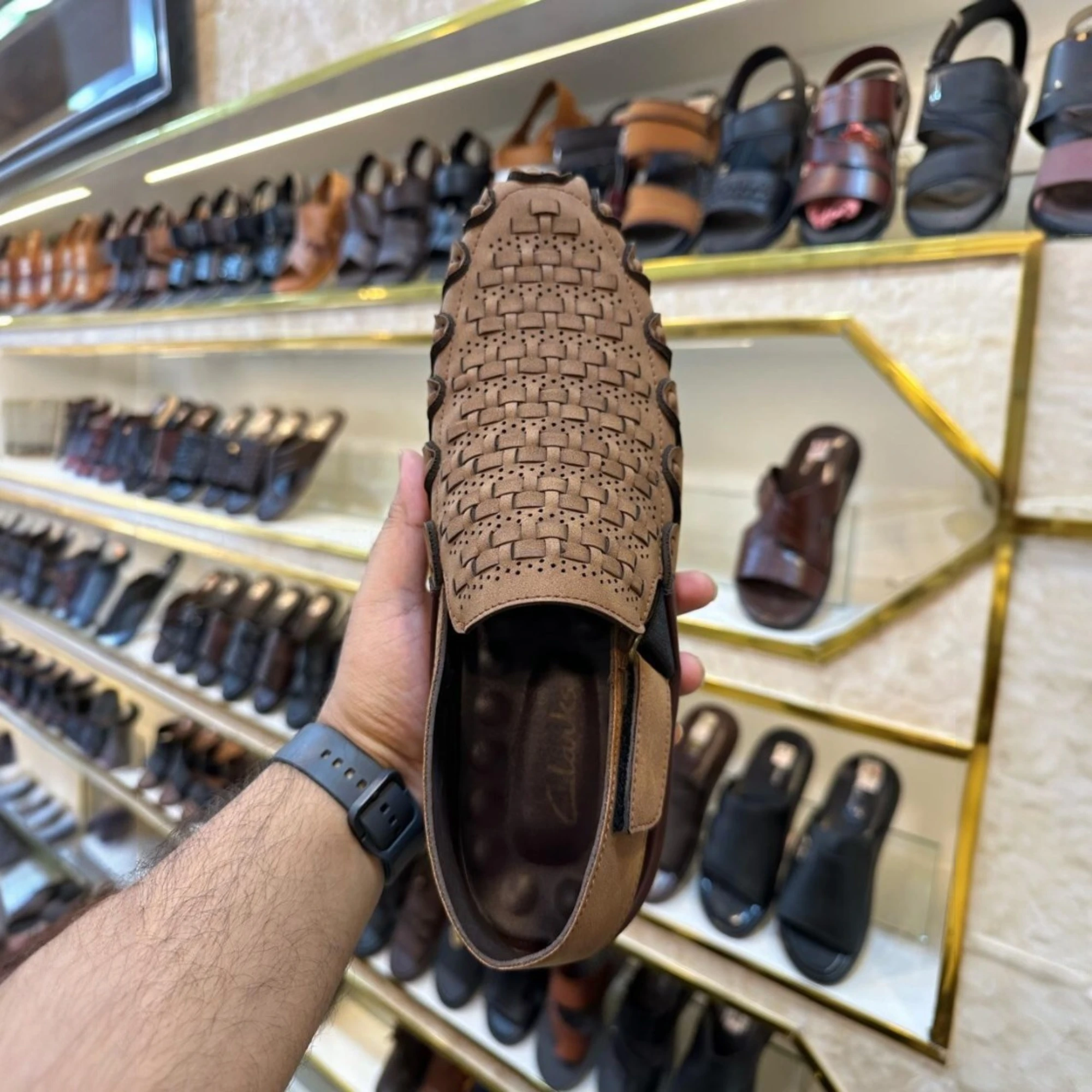 mesh lite sandal Mesh Suede Sandal - Light Brown - Image 1