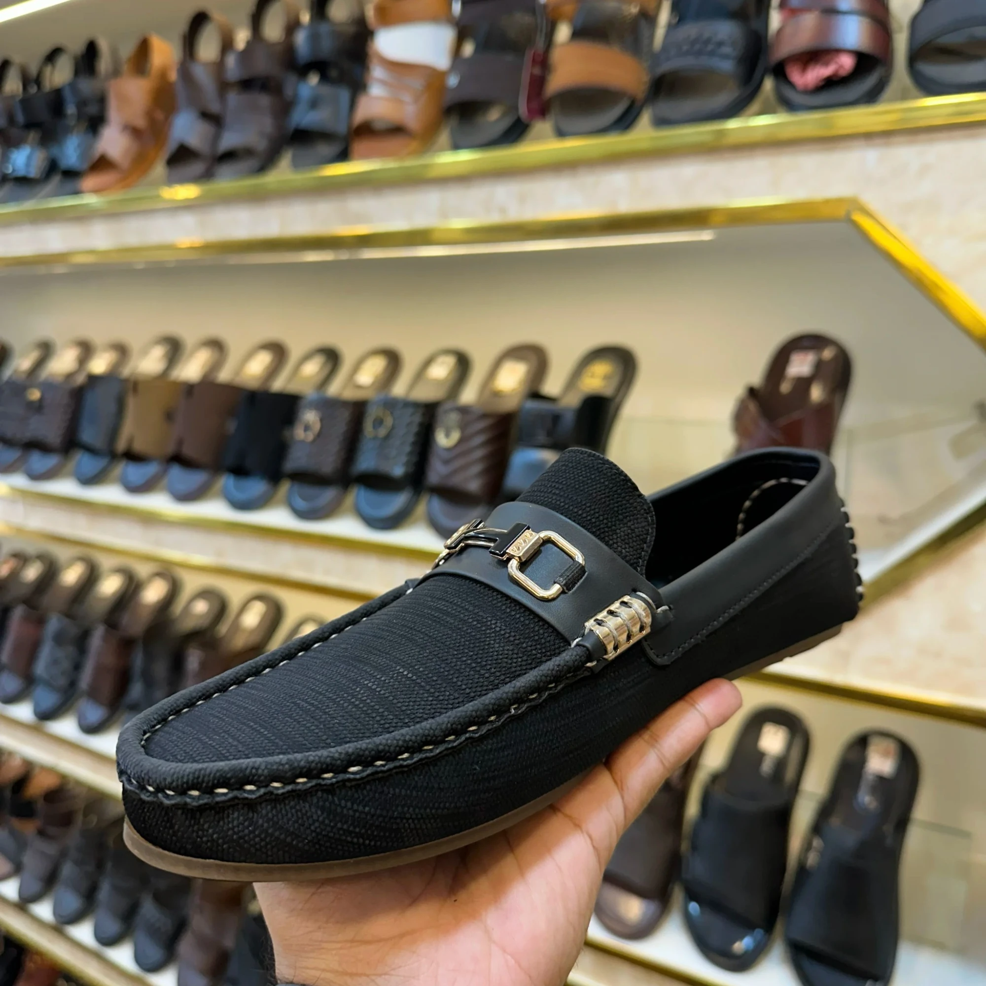 p1 (13) Textured Loafers - Black - Image 1