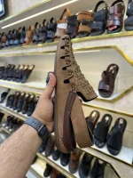Mesh Suede Sandal - Light Brown - Image 3