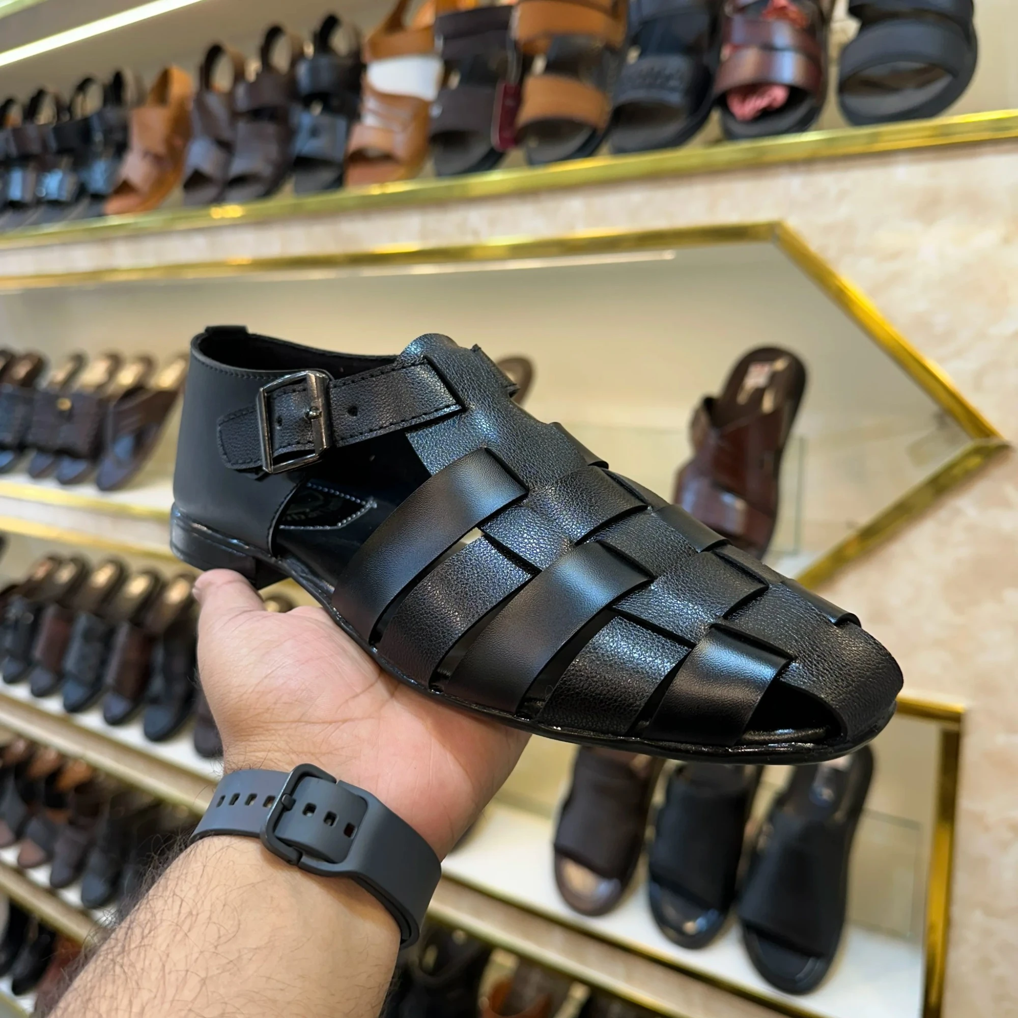 p1 (5) Mesh Lite Sandal - Black - Image 1