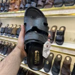 H-Strap Slide Pure Leather - Black