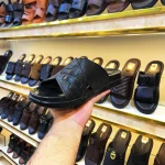 Leather Crossover Slide - Black - Image 3