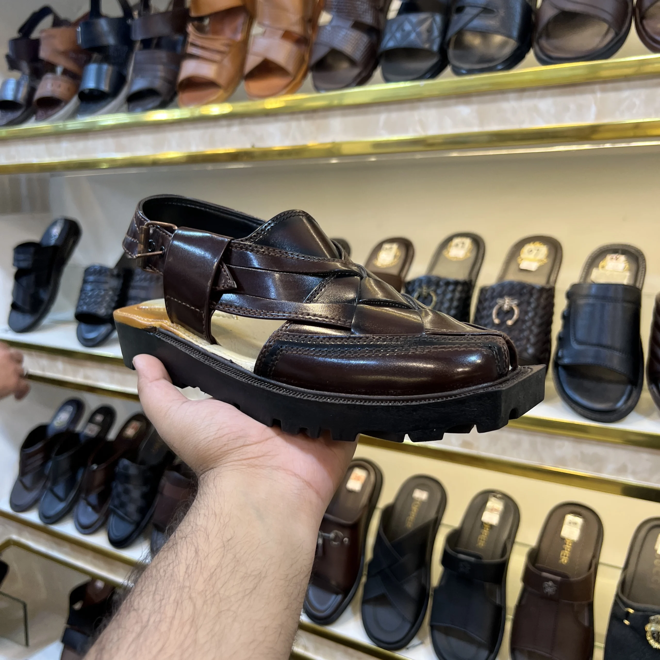 Peshawari Chappal Crossover - Brown (3) Peshawari Chappal Crossover - Brown - Image 1