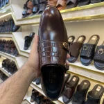 Pure Leather Buckle Shoes - Brown - Image 2