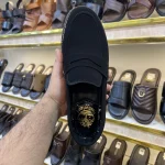 Suede Penny Loafer - Black