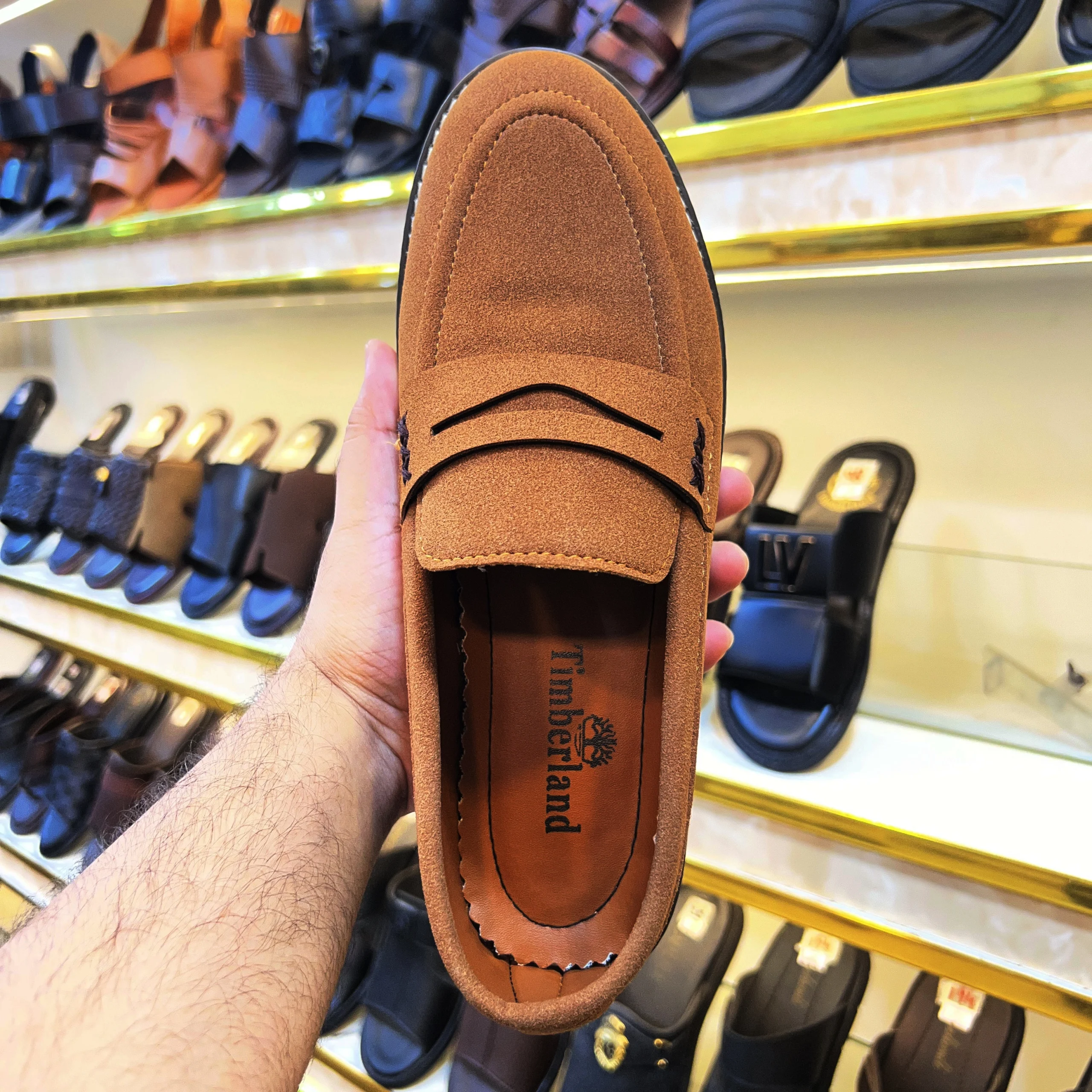 Suede Penny Loafer - Tan (2) Suede Penny Loafer - Tan - Image 1