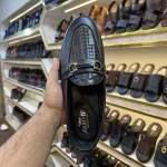 Woven Horsebit Loafer – Black - Image 2